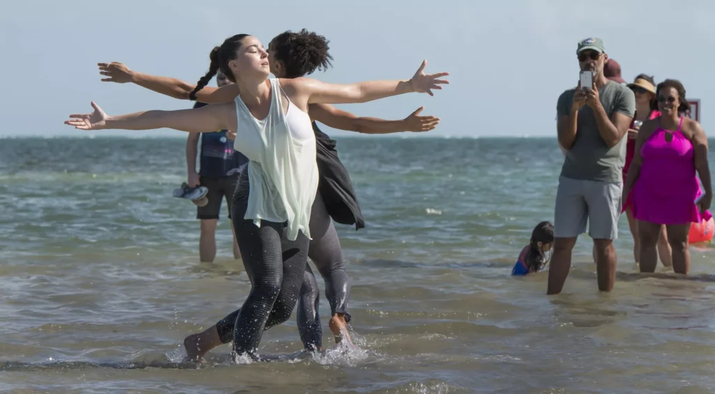 Press Highlights: National Water Dance Brings Movement Choir to Crandon Park | Miami New Times & Multiple Outlets nwd projects photo by mitchell zachs